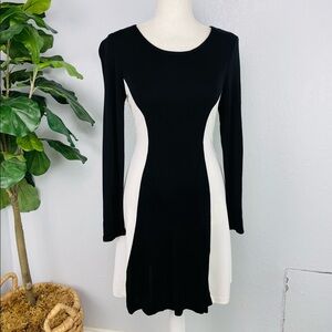 Y2K Juicy Couture Black & White Long Sleeve Fit & Flare Mini Dress